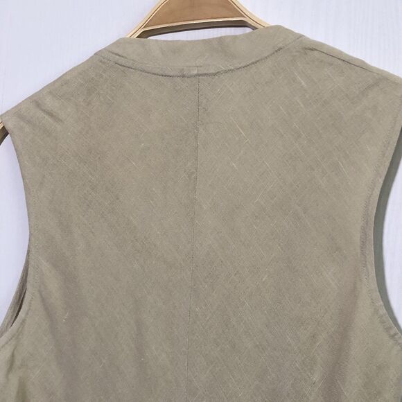 Natalie Lavalle Taller Linen Dress Womens 6 Tan Neutral  Tulip Hem Lagenlook - Picture 13 of 16